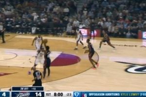 乱箭穿心!米切尔不犹豫三分再中 骑士轰出17-4开局!